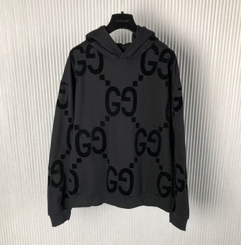 GUCCI GG FLOCKED PRINT COTTON FLEECE SWEATSHIRT - H002