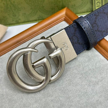 GUCCI GG MARMONT REVERSIBLE BELT BLUE AND DARK BLUE GG SUPREME - AB007