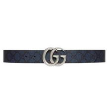 GUCCI GG MARMONT REVERSIBLE BELT BLUE AND DARK BLUE GG SUPREME - AB007