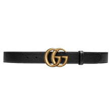 GUCCI GG MARMONT THIN BELT BLACK LEATHER - AB011