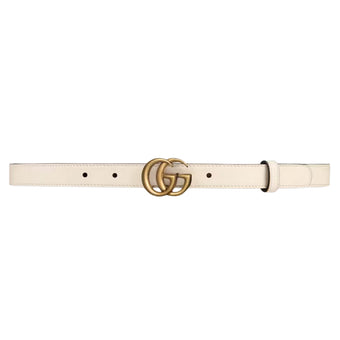 GUCCI GG MARMONT THIN BELT WHITE LEATHER - AB020