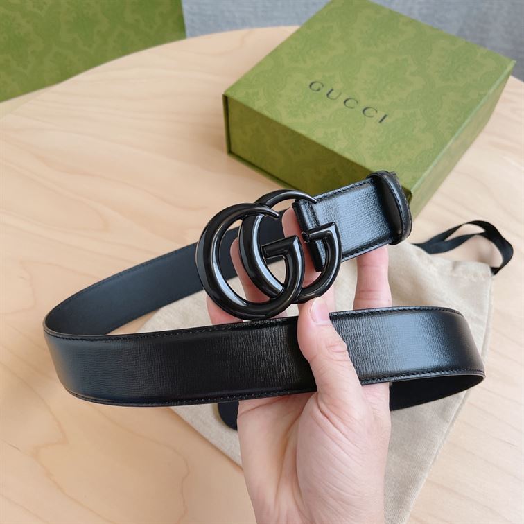 GUCCI GG MARMONT WIDE BELT BLACK LEATHER - AB017