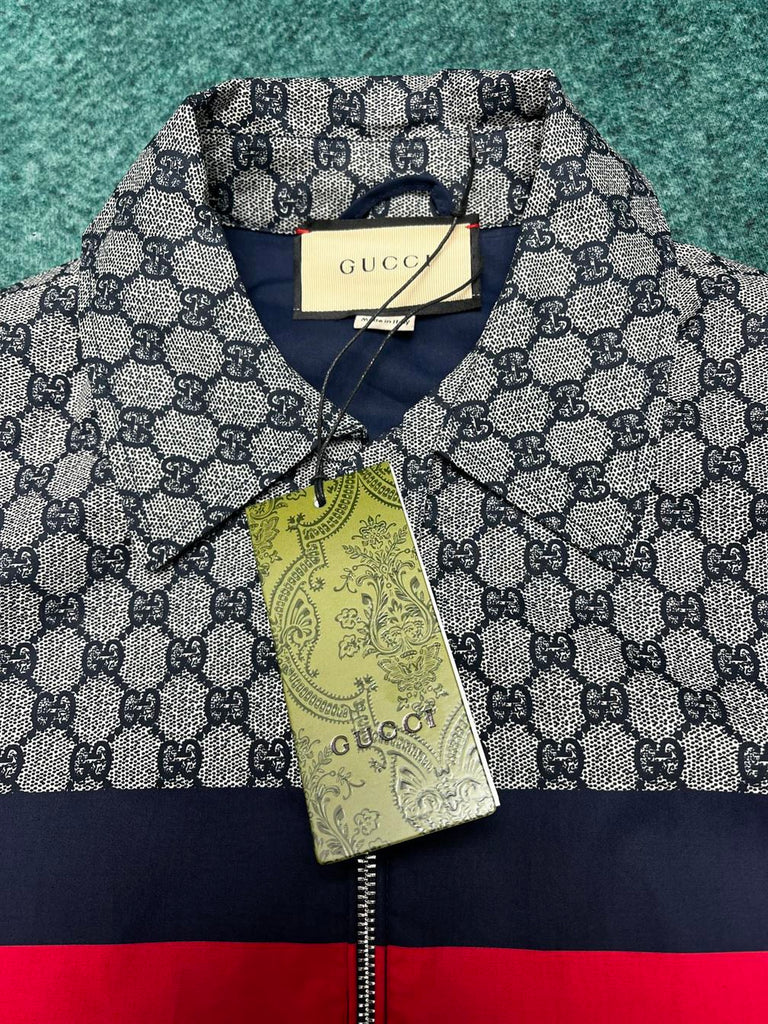 GUCCI GG PRINT COTTON JACKET BLUE - CA001