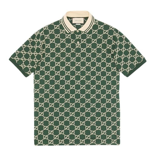 GUCCI GG STRETCH COTTON POLO GREEN - X005