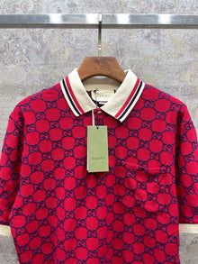 GUCCI GG STRETCH COTTON POLO RED - X003