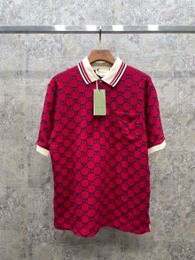 GUCCI GG STRETCH COTTON POLO RED - X003