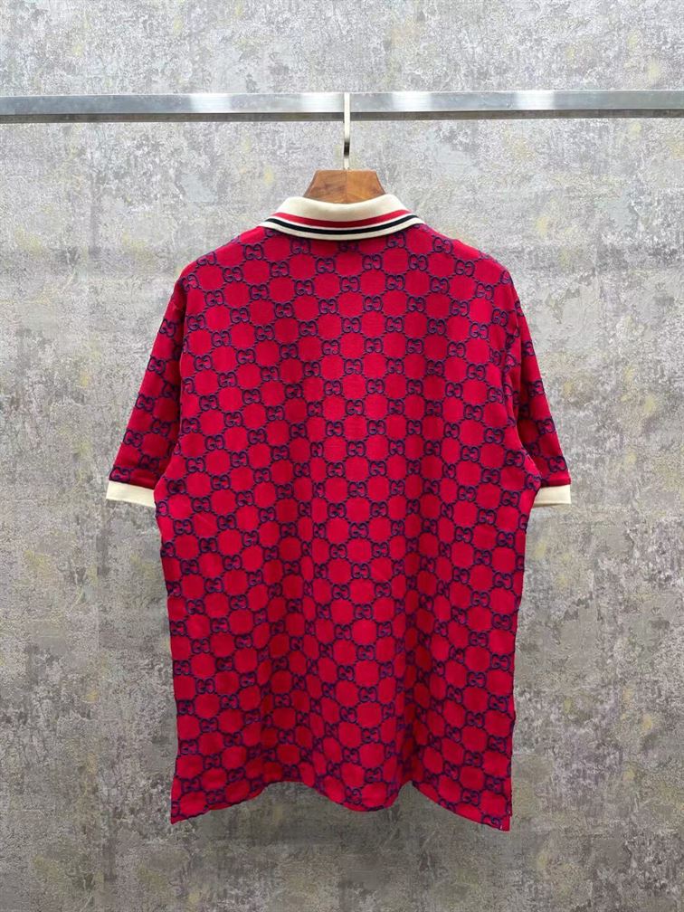 GUCCI GG STRETCH COTTON POLO RED - X003