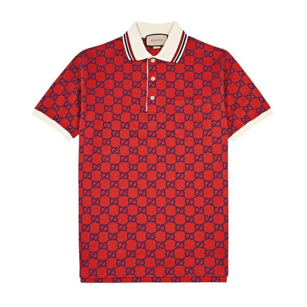 GUCCI GG STRETCH COTTON POLO RED - X003