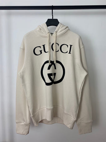 GUCCI HOODED SWEATSHIRT WITH INTERLOCKING G - H019