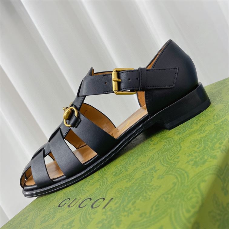 GUCCI HORSEBIT FISHERMAN SANDAL - Q086