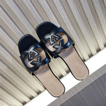 GUCCI  INTERLOCKING G CUT-OUT SLIDE SANDAL - Q019