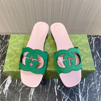 GUCCI  INTERLOCKING G CUT-OUT SLIDE SANDAL - Q024