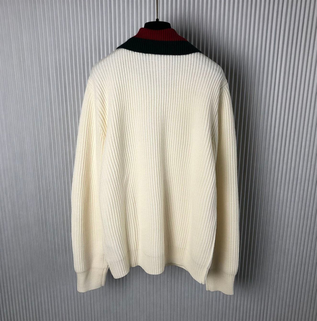 GUCCI KNIT WOOL JUMPER WITH WEB - H024