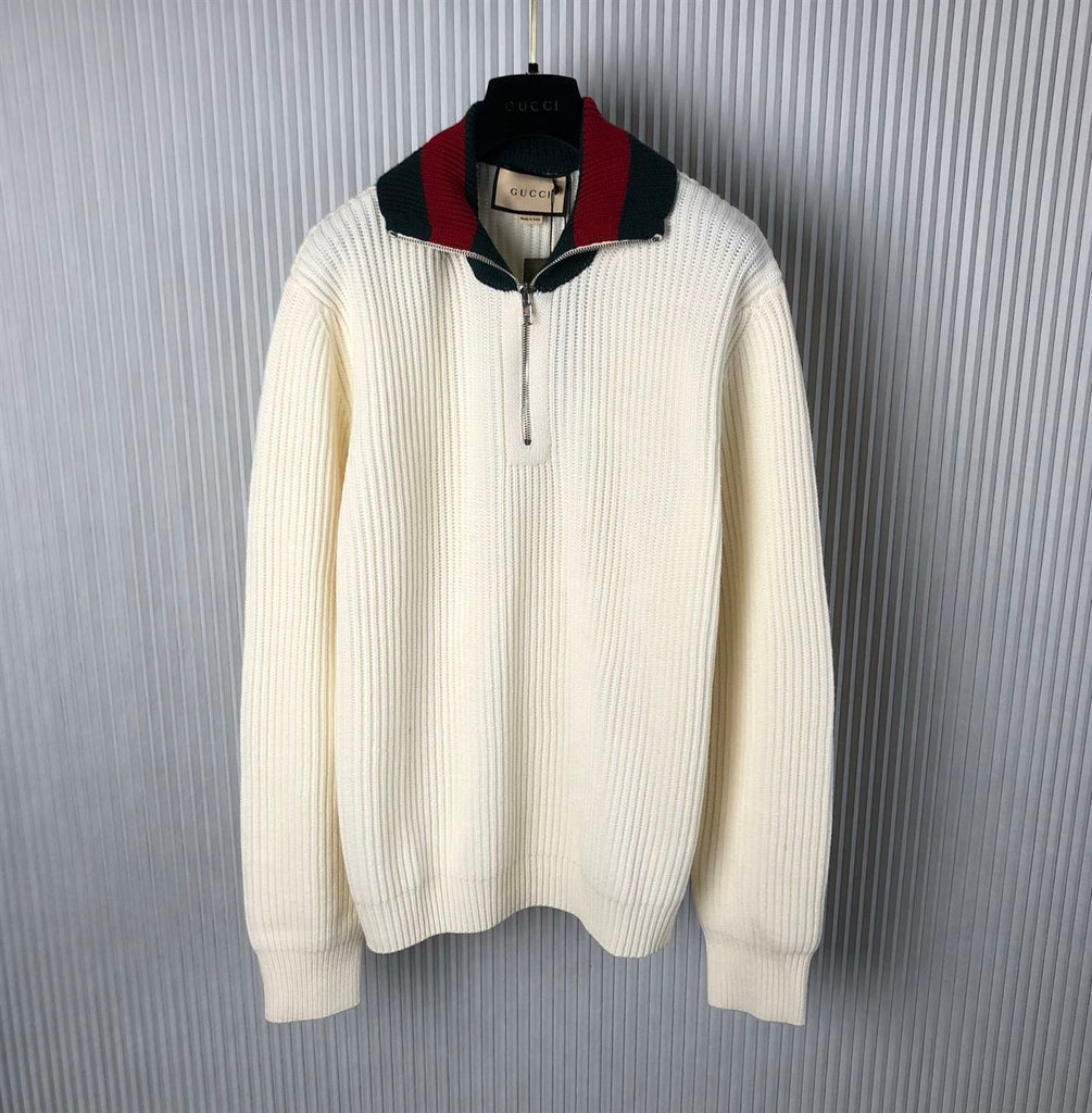 GUCCI KNIT WOOL JUMPER WITH WEB - H024