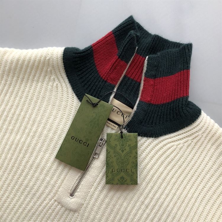 GUCCI KNIT WOOL JUMPER WITH WEB - H024