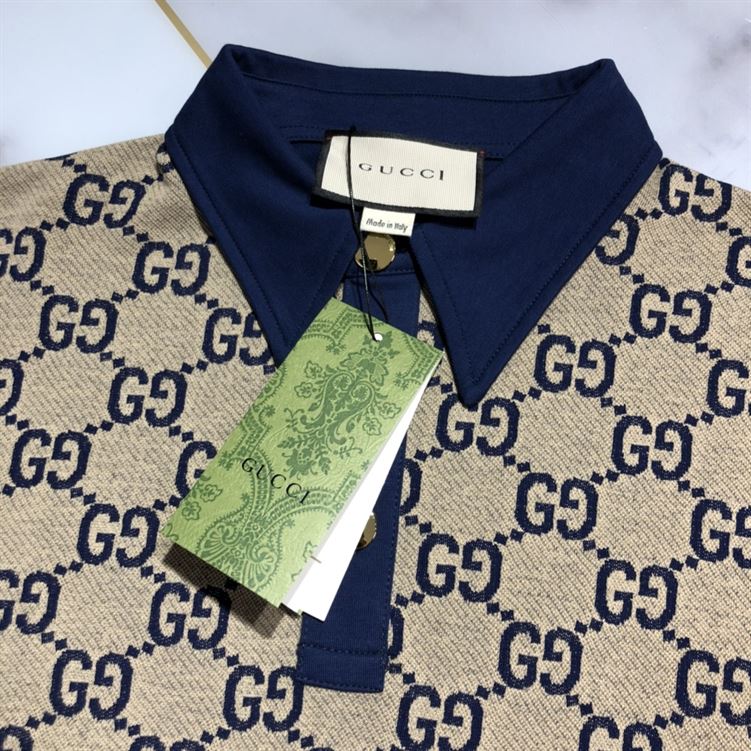 GUCCI MAXI GG SILK COTTON POLO - X051