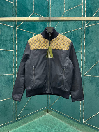 GUCCI NYLON CANVAS ZIP JACKET WITH GG - CA020