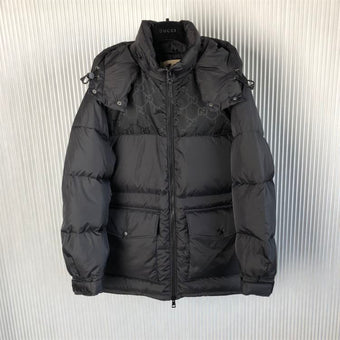 GUCCI NYLON DOWN JACKET WITH GG INSERTS - CA010