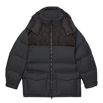 GUCCI NYLON DOWN JACKET WITH GG INSERTS - CA010