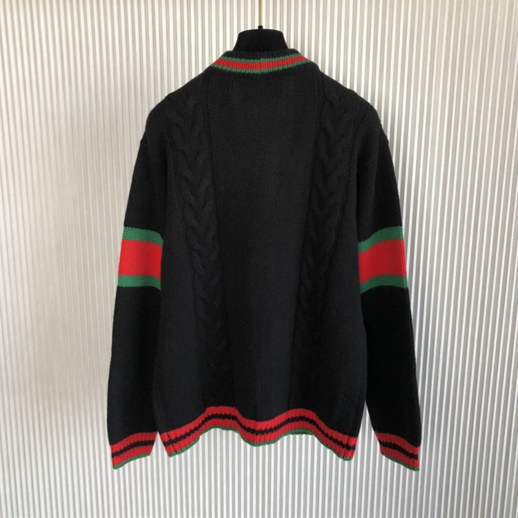 GUCCI OVERSIZE CABLE KNIT CARDIGAN - H007