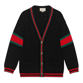 GUCCI OVERSIZE CABLE KNIT CARDIGAN - H007