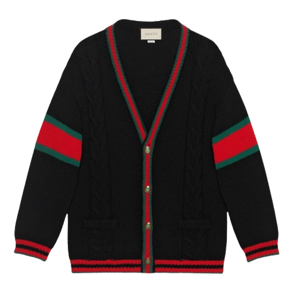 GUCCI OVERSIZE CABLE KNIT CARDIGAN - H007