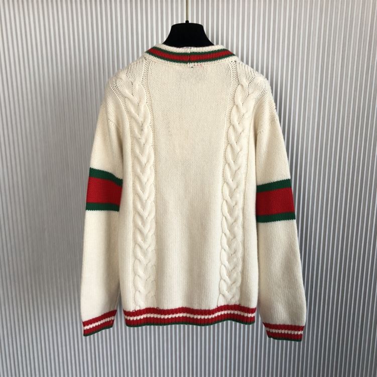 GUCCI OVERSIZE CABLE KNIT CARDIGAN - H013