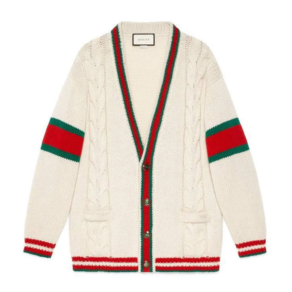 GUCCI OVERSIZE CABLE KNIT CARDIGAN - H013