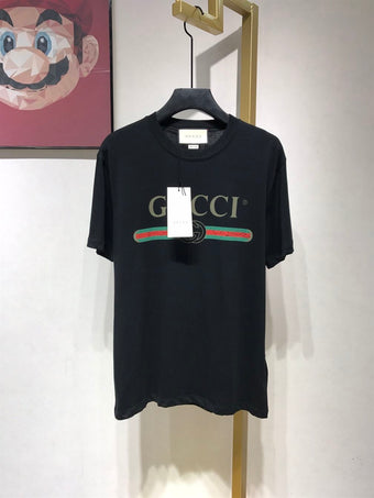 GUCCI OVERSIZE WASHED T-SHIRT WITH GUCCI LOGO - X047