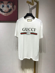 GUCCI OVERSIZE WASHED T-SHIRT WITH GUCCI LOGO - X048