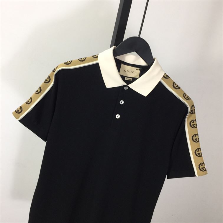 GUCCI POLO WITH INTERLOCKING G STRIPE - X055