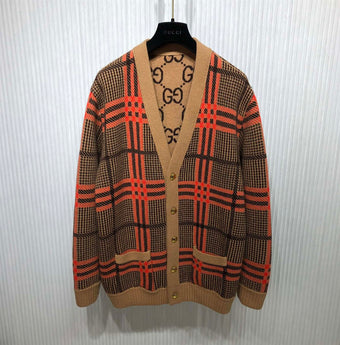 GUCCI REVERSIBLE KNIT WOOL CARDIGAN - H018