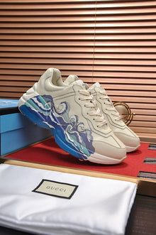 GUCCI RHYTON LEATHER SNEAKER WITH WAVE - G160