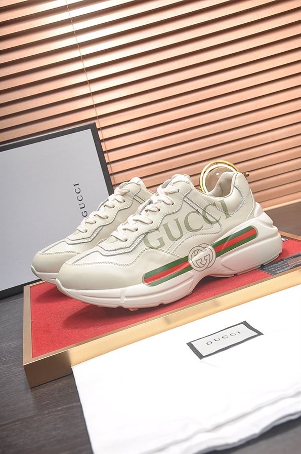 GUCCI RHYTON LEATHER SNEAKERS - G164