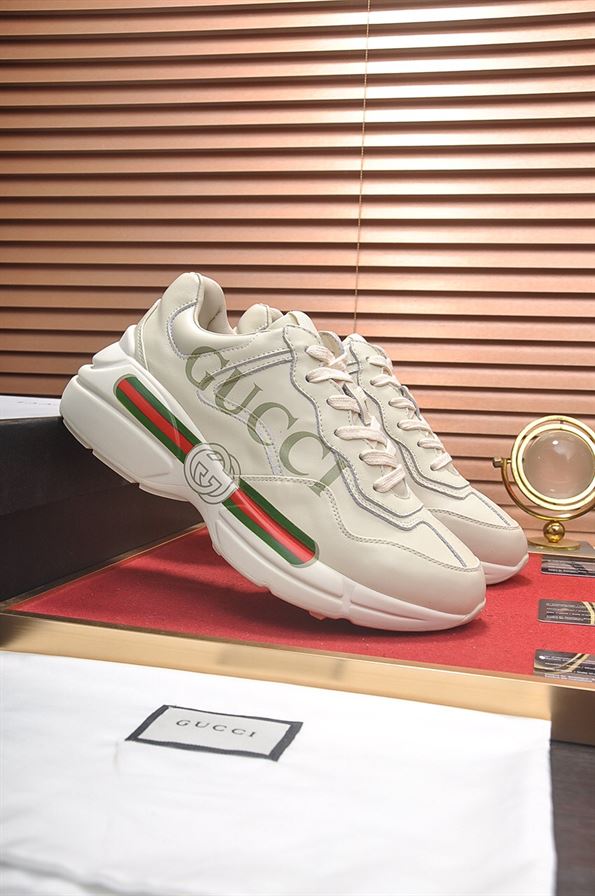 GUCCI RHYTON LEATHER SNEAKERS - G164