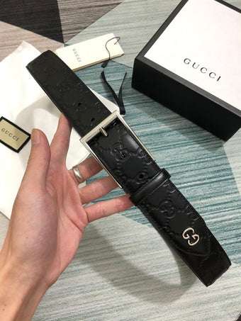 GUCCI SIGNATURE BELT WITH GG DETAIL - AB018