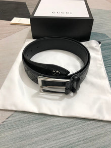 GUCCI SIGNATURE BELT WITH GG DETAIL - AB018