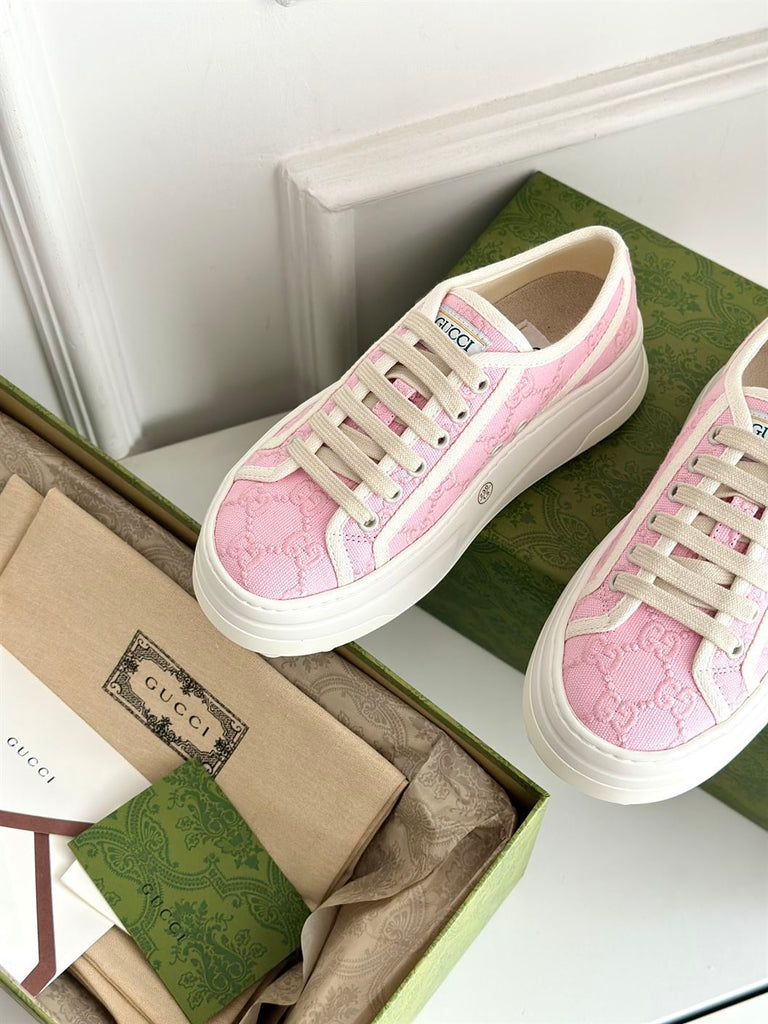 GUCCI TENNIS 1977 SNEAKER LIGHT PINK CANVAS - G026