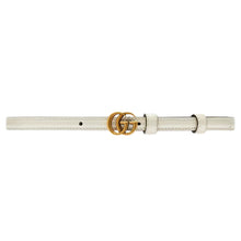 GUCCI THIN PATENT DOUBLE G BELT WHITE LEATHER - AB019