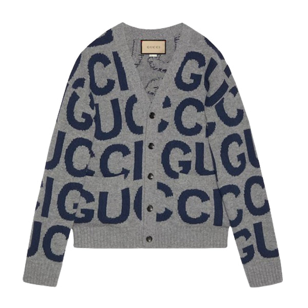 GUCCI WOOL CARDIGAN WITH GUCCI INTARSIA - H003