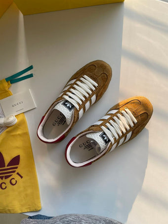 GUCCI X ADIDAS GAZELLE BEIGE BROWN - G004