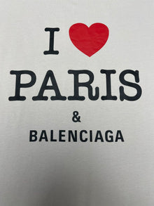 I LOVE PARIS & BALENCIAGA T-SHIRT OVERSIZED IN WHITE - Y016