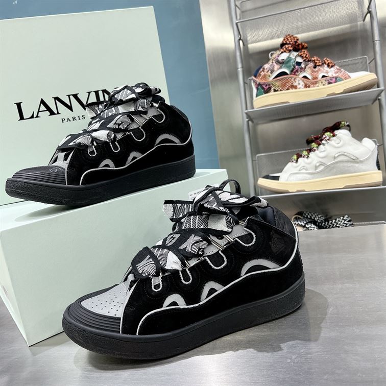 LANVIN CURB SNEAKERS BLACK GREY - PT003