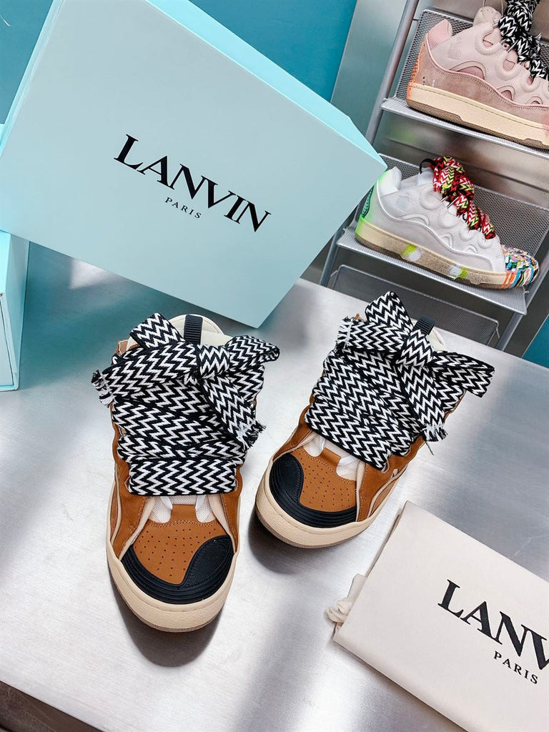 LANVIN CURB SNEAKERS BROWN - PT004