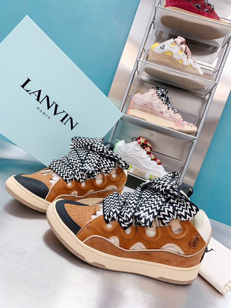 LANVIN CURB SNEAKERS BROWN - PT004