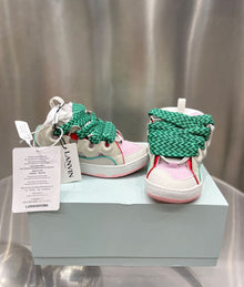 LANVIN CURB SNEAKERS GREEN PINK BEIGE - PT009