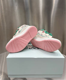 LANVIN CURB SNEAKERS GREEN PINK BEIGE - PT009