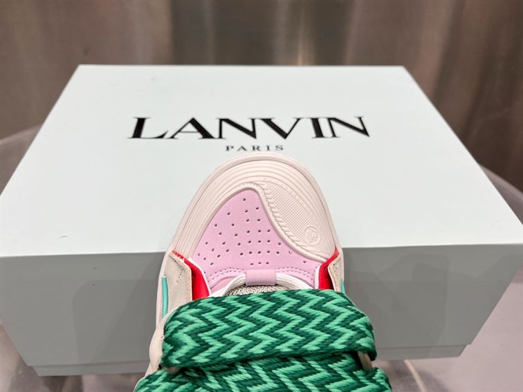 LANVIN CURB SNEAKERS GREEN PINK BEIGE - PT009