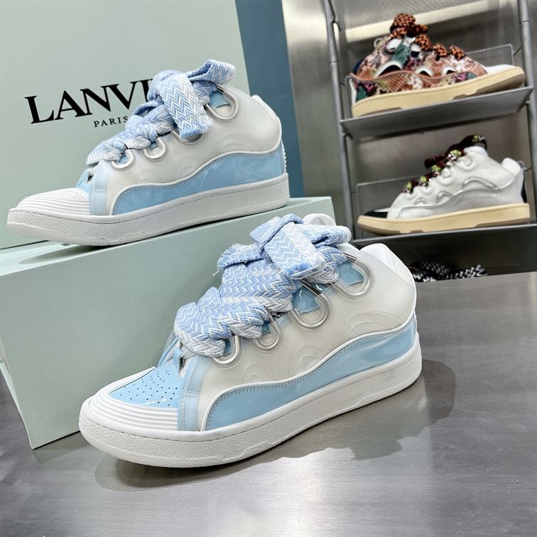 LANVIN CURB SNEAKERS WHITE BLUE - PT001