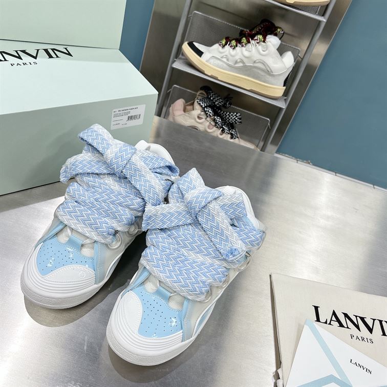 LANVIN CURB SNEAKERS WHITE BLUE - PT001